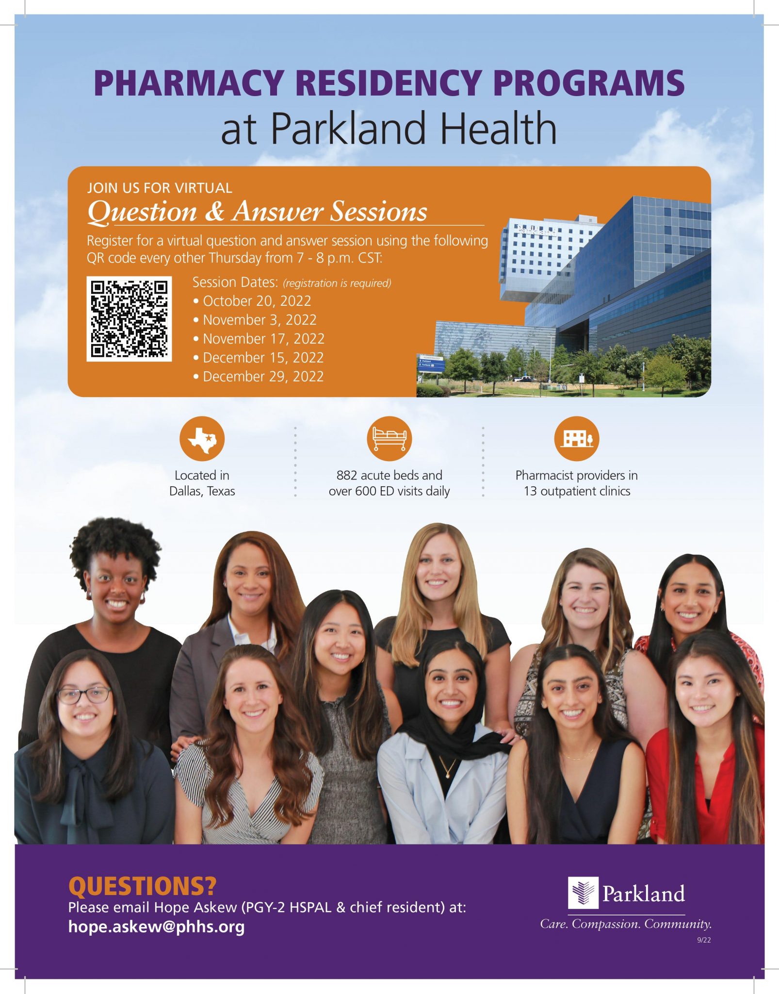 Parkland Health Pharmacy Residency College of Pharmacy Announcement Board