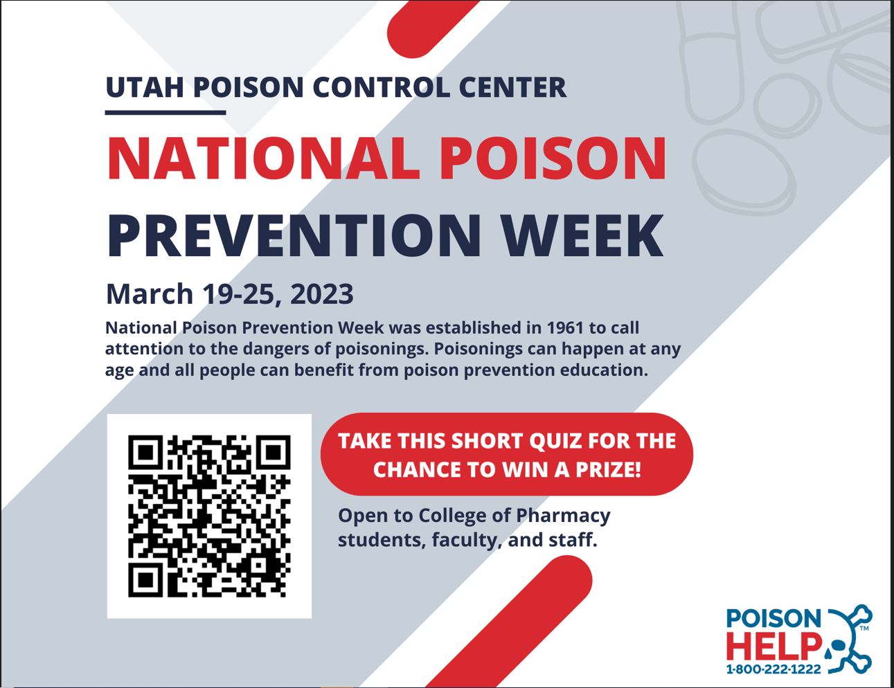 National Poison Prevention Week College of Pharmacy Announcement Board